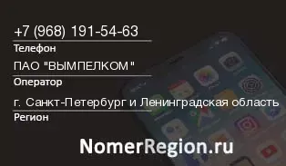 Кто звонил с 9681915463 - регион и оператор